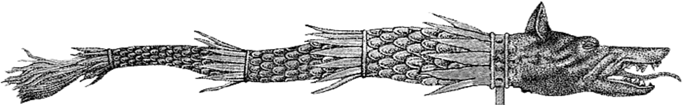 Ancient Dacian wolf battle standard